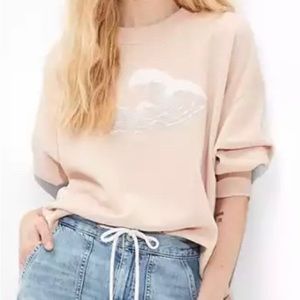 American Eagle Wave Graphic Oversized Sweatshirt - XS